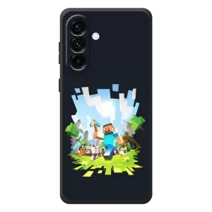 Чехол Майнкрафт на Samsung Galaxy A57 (AlphaPrint) Minecraft (персонажи Minecraft)