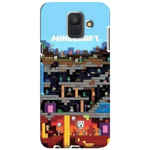 Чехол Майнкрафт на Samsung Galaxy A6 2018, A600F (AlphaPrint) Minecraft (фон Minecraft)