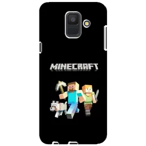 Чехол Майнкрафт на Samsung Galaxy A6 2018, A600F (AlphaPrint) Minecraft (герои Minecraft)