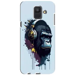 Чохол з Мавпами Samsung Galaxy A6 2018, A600F - (AlphaPrint) (Горила в навушниках)