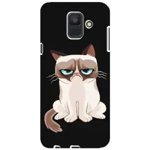 Чохол з принтом для Samsung Galaxy A6 2018, A600F (AlphaPrint) Модні коти (Сумний кіт)