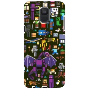 Чехол Майнкрафт на Samsung Galaxy A6 2018, A600F (AlphaPrint) Minecraft (Коллаж Майнкрафт)