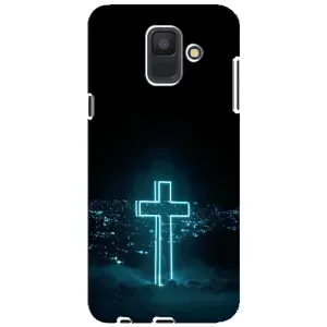 Чехол для Samsung Galaxy A6 2018, A600F (AlphaPrint) - (Христианские) (Крест и город)