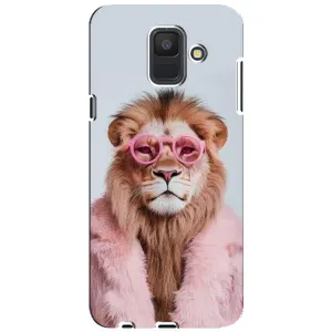 Чохол з принтом стильні тварини для Samsung A6 2018, А600F (Лев в окулярах)