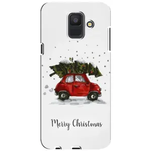 Різдвяні, Святкові Чохли для Samsung A6 2018, А600F (Авто з ялинкою)