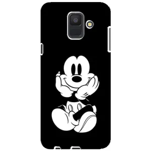 Эксклюзивный чехол для Samsung Galaxy A6 2018, A600F (AlphaPrint - Мультяшные) (Микки на черном)