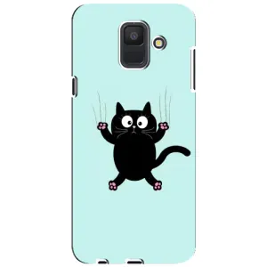 Чохол з принтом для Samsung Galaxy A6 2018, A600F (AlphaPrint) Модні коти (Падаючий кіт)