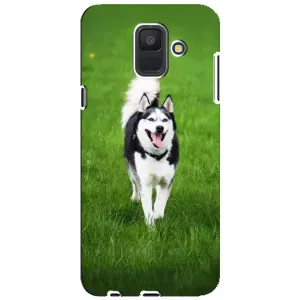 Чохол з Хаскі Samsung Galaxy A6 2018, A600F - (AlphaPrint) (Радісний Хаскі)
