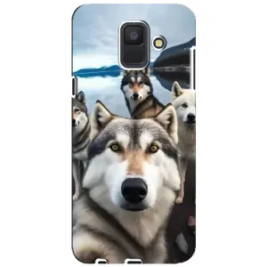 Чохол з Хаскі Samsung Galaxy A6 2018, A600F - (AlphaPrint) (Селфі Хаскі)