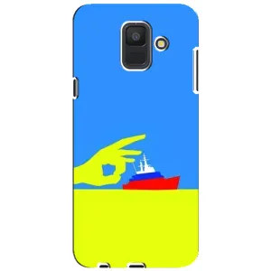 Чехол с принтом (Русский корабль...) для Samsung A6 2018, А600F (AlphaPrint) (Щелбан кораблю)