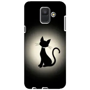 Чохол з принтом для Samsung Galaxy A6 2018, A600F (AlphaPrint) Модні коти (Силует котика)