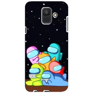 Чехол Амонг Ас для Samsung Galaxy A6 2018, A600F (AlphaPrint) (Скины в космосе)