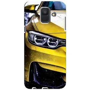 Чохли з Машинами на Samsung A6 2018, А600F (VPrint) (Жовта машина)