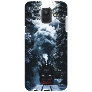Новорічні, Святкові Чохли для Samsung Galaxy A6 2018, A600F - 2024 год (Зимовий потяг)