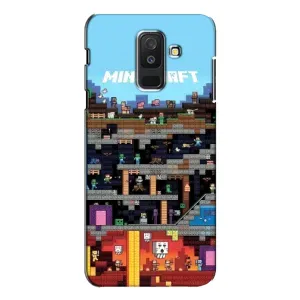 Чехол Майнкрафт на Samsung Galaxy A6 Plus 2018 ( A605) (AlphaPrint) Minecraft (фон Minecraft)
