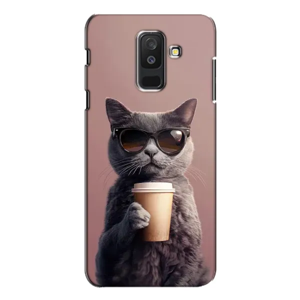 Чехол с принтом «Кот с кофе» для Samsung Galaxy A6 Plus 2018 (A605)