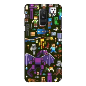 Чехол Майнкрафт на Samsung Galaxy A6 Plus 2018 ( A605) (AlphaPrint) Minecraft (Коллаж Майнкрафт)