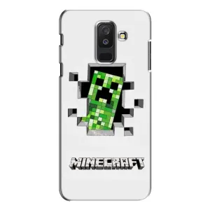 Чехол Майнкрафт на Samsung Galaxy A6 Plus 2018 ( A605) (AlphaPrint) Minecraft (крипер Майнкрафт)
