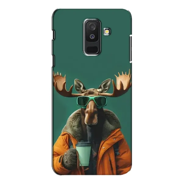 Чехол с принтом «Лось с кофе» для Samsung Galaxy A6 Plus 2018 (A605)