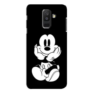 Эксклюзивный чехол для Samsung Galaxy A6 Plus 2018 ( A605) (AlphaPrint - Мультяшные) (Микки на черном)