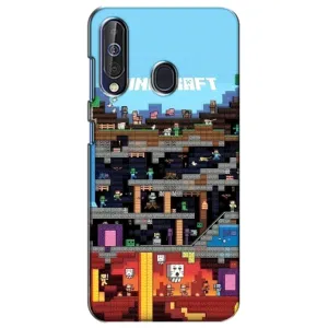 Чехол Майнкрафт на Samsung Galaxy A60 2019 (A605F) (AlphaPrint) Minecraft (фон Minecraft)