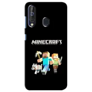 Чехол Майнкрафт на Samsung Galaxy A60 2019 (A605F) (AlphaPrint) Minecraft (герои Minecraft)