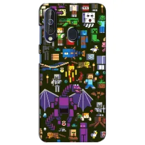Чехол Майнкрафт на Samsung Galaxy A60 2019 (A605F) (AlphaPrint) Minecraft (Коллаж Майнкрафт)