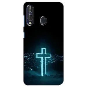 Чехол для Samsung Galaxy A60 2019 (A605F) (AlphaPrint) - (Христианские) (Крест и город)