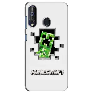 Чехол Майнкрафт на Samsung Galaxy A60 2019 (A605F) (AlphaPrint) Minecraft (крипер Майнкрафт)
