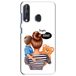 Чехол с печатью для Samsung Galaxy A60 2019 (A605F) - (Мама с ребенком) (AlphaPrint) (Мама с сыном)