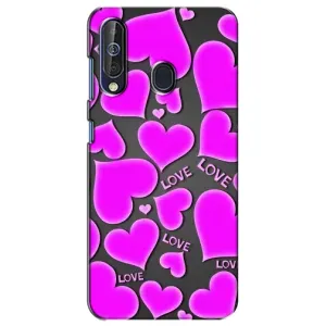 Чехлы для любимой на Самсунг А60 (2019) (VPrint) (Pink hearts)