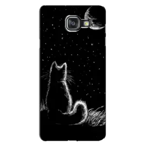 Чохол з принтом для Samsung Galaxy A7 2016 / A7100 / A710F (AlphaPrint) Модні коти (Котик і місяць)