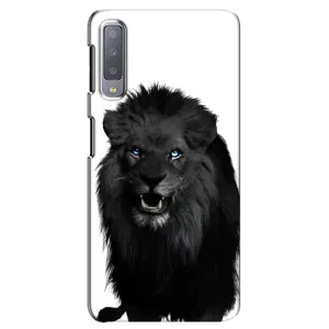 Чехлы с картинками животных Samsung Galaxy A7-2018, A750 (Черный ЛЕВ)