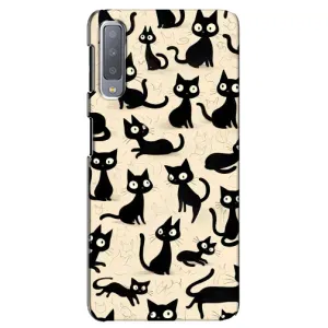 Чохол з малюнком кіт на Samsung Galaxy A7-2018, A750 (Чорні коти)