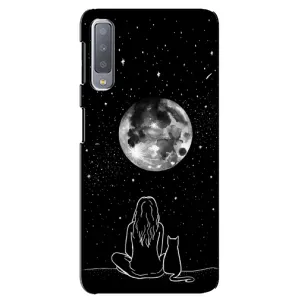 Чохол з малюнком кіт на Samsung Galaxy A7-2018, A750 (Дівчина з котом)