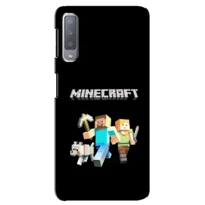 Чехол Майнкрафт на Samsung Galaxy A7-2018, A750 (AlphaPrint) Minecraft (герои Minecraft)