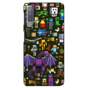 Чехол Майнкрафт на Samsung Galaxy A7-2018, A750 (AlphaPrint) Minecraft (Коллаж Майнкрафт)