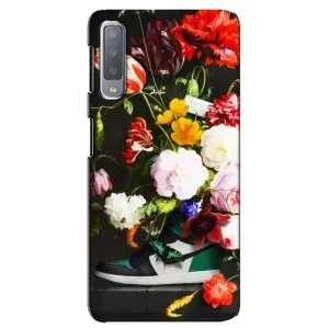 Брендновые Чехлы для Samsung Galaxy A7-2018, A750 - (PREMIUMPrint) (Nike цветы)