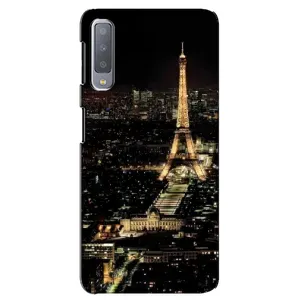 Чехол Эйфелева Башня для Samsung Galaxy A7-2018, A750 - (AlphaPrint) (Ночной Париж)
