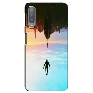 Чехол с человеком пауком для Samsung Galaxy A7-2018, A750 - (AlphaPrint) (Паук человек)