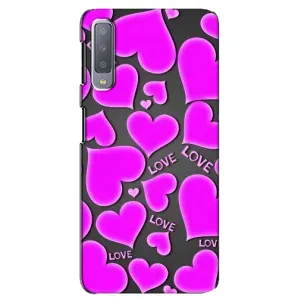 Чехлы для любимой на Самсунг А7-2018, А750 (VPrint) (Pink hearts)