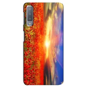 Чехол с картинкой (Стильные) для Самсунг А7-2018, А750 - (AlphaPrint) (Поле тюльпанов)