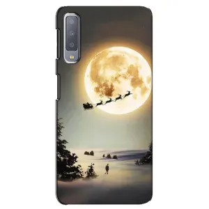 Новогодние, Праздничные Чехлы для Samsung Galaxy A7-2018, A750 - 2024 год (Санта на луне)