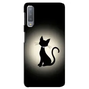Чохол з принтом для Samsung Galaxy A7-2018, A750 (AlphaPrint) Модні коти (Силует котика)