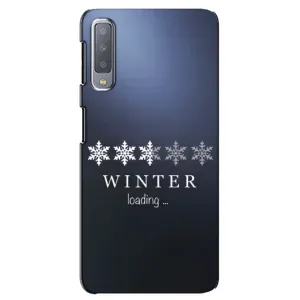 Зимние Чехлы для Самсунг А7-2018, А750 - прозрачный фон (Winter loading)