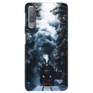 Новогодние, Праздничные Чехлы для Samsung Galaxy A7-2018, A750 - 2024 год (Зимний поезд)