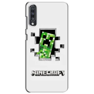 Чехол Майнкрафт на Samsung Galaxy A70 2019 (A705F) (AlphaPrint) Minecraft (крипер Майнкрафт)