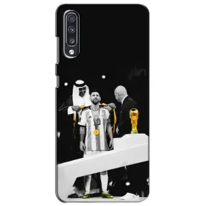 Чехлы для Samsung Galaxy A70 2019 (A705F) (Leo чемпион) (AlphaPrint) (Месси в накидке)