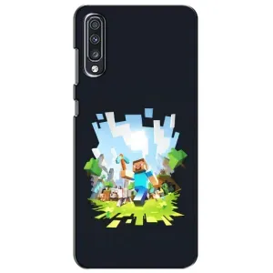 Чехол Майнкрафт на Samsung Galaxy A70 2019 (A705F) (AlphaPrint) Minecraft (персонажи Minecraft)
