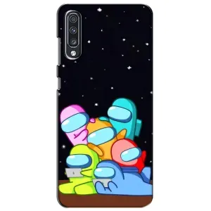 Чехол Амонг Ас для Samsung Galaxy A70 2019 (A705F) (AlphaPrint) (Скины в космосе)